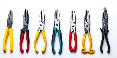 Tool Kit pliers side view full length on white background