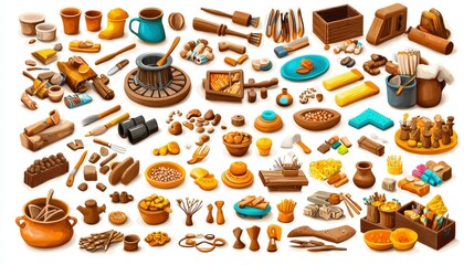 Collection of Handcrafted Items and Tools.