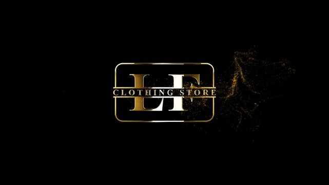 Luxury LF Logo, LF Clothing Store Logo, Golden LF Logo Letter Animation Effects On Black Background 