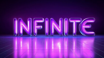 Glowing Infinite Text in Neon Tron Style