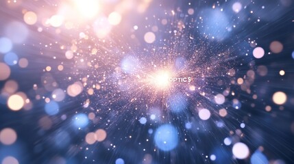 Fototapeta premium Futuristic Optics with Holographic Light Particles