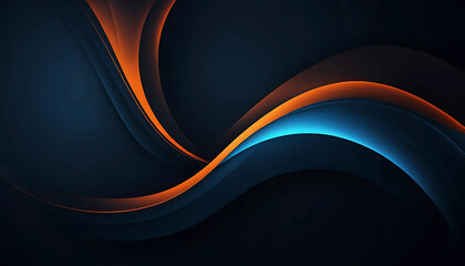 Dark Grainy Background with Glowing Orange and Blue Abstract Shape | Banner, Poster, Header, and Wallpaper Design