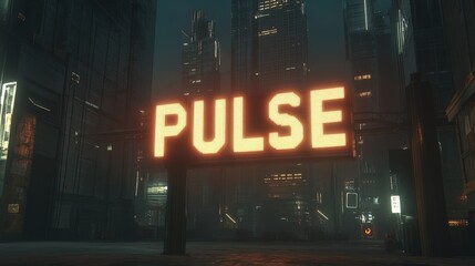 Glowing Pulse in a Sci-Fi Urban Environment