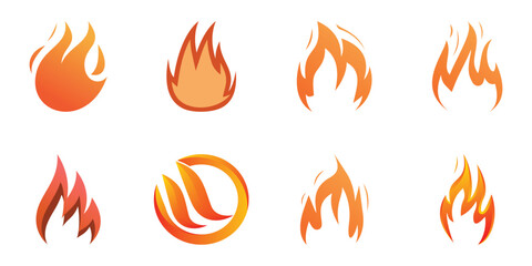 Abstract fire logo collection Premium Vector