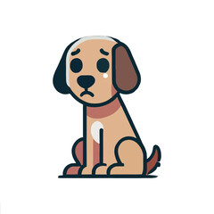 illustration of a sad dog sitting alone