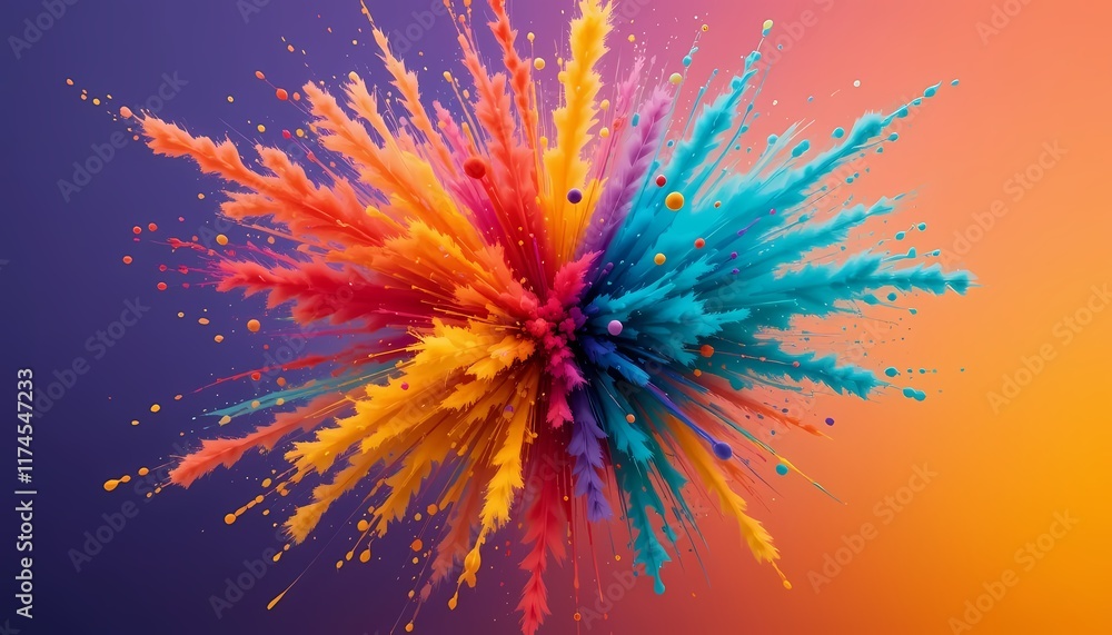 Poster vibrant color explosion: a dynamic abstract art print