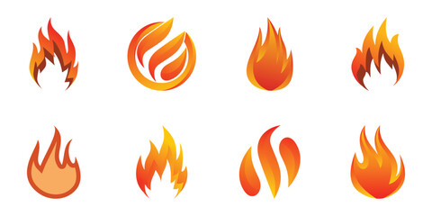 Abstract fire logo collection Premium Vector