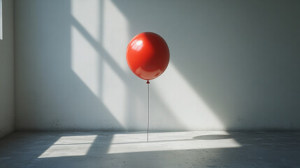 A red balloon floats in front of a bright sky with a low horizon, on a content upload page
