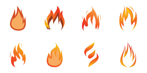 Abstract fire logo collection Premium Vector