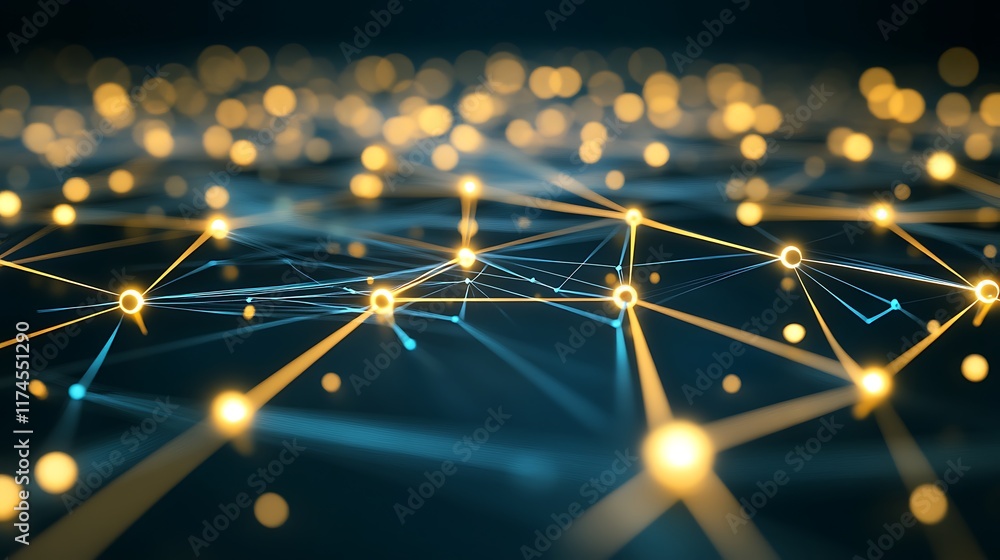 Poster abstract network showing interconnected nodes and lines