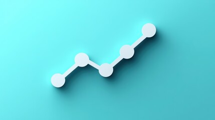White upward trend line graph on light blue background.