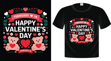 Valentine's Day Typography T-Shirt Design, Ready for Print