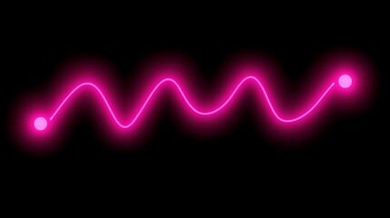 Pink Neon Line Wave Abstract Design