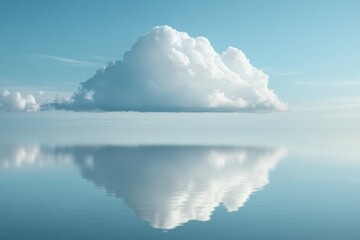 Fototapeta premium Single Cloud Reflection Peaceful Water Sky
