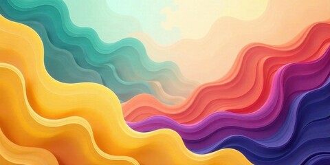 Fototapeta premium Abstract Colorful Wave Pattern Design Serene, Vibrant Hues in a Smooth, Undulating Composition