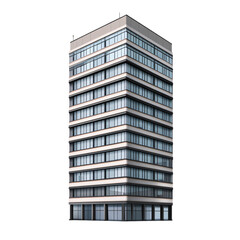 Modern office building isolated on transparent background