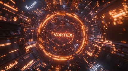 Fototapeta premium Glowing Vortex in Ambient Light with Sparks and Trails