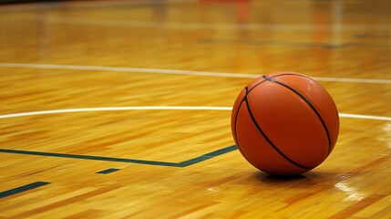 Naklejka premium Basketball on the court: A game of skill and teamwork