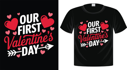Valentine's Day Typography T-Shirt Design, Ready for Print