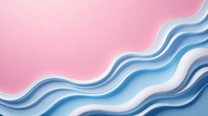 Abstract Pastel Blue and Pink Wavy Layers Design Background for Modern Branding and Marketing Materials
