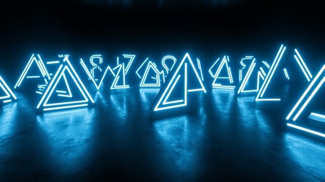 Neon Alphabet Lights in a Dark Ambient Setting