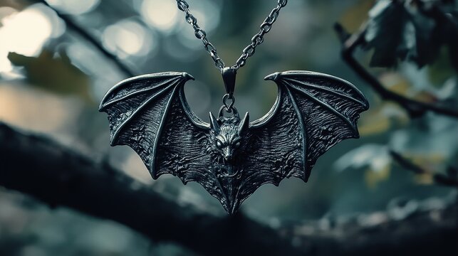 Gothic Bat Pendant Necklace: Dark, Mystical, and Elegant
