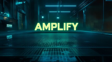 Futuristic Glow in a Cinematic Grid Environment