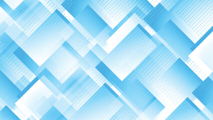 White blue geometric square pattern background with technology concept