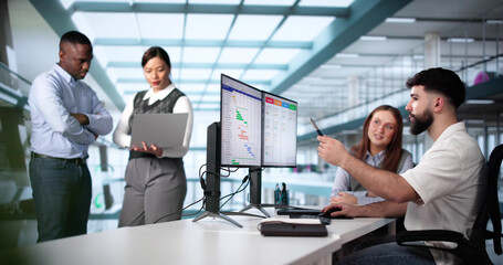 Agile Business Team Using Kanban Board