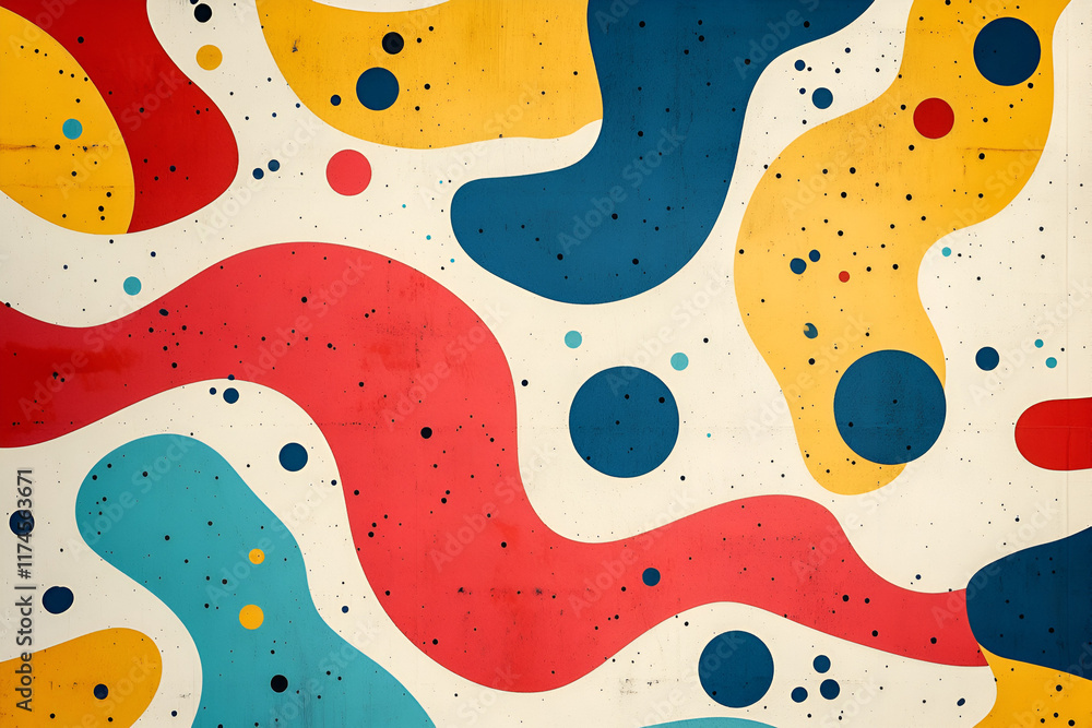 Poster abstract colorful waves: a vibrant and dynamic abstract background featuring bold, fluid shapes and 