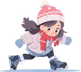 Ice Skating Girl Character