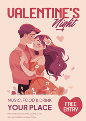 Valentine Night Poster Template