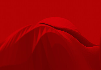 Red abstract 3d silk fabric satin background wave texture vibrant walpaper	