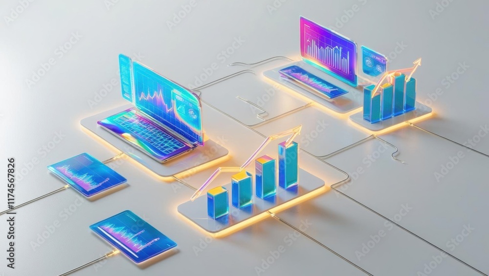 Poster a vibrant array of colorful smartphones displaying diverse screen designs and bright hues creating a