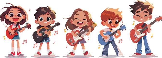 Children Playing Guitar