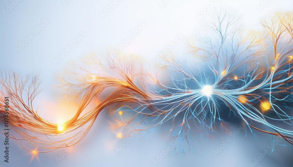 Poster intricate neuronal network unveiling complex connections and communication pathways in the human bra