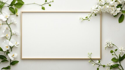 Minimalist Frame Surrounded by Elegant White Flowers