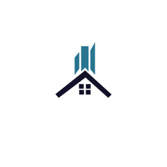 blue estate icon logo design