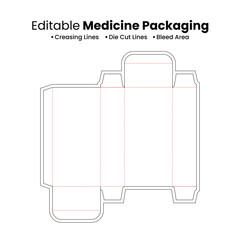 Customizable Medicine Box Die Line Template for Packaging