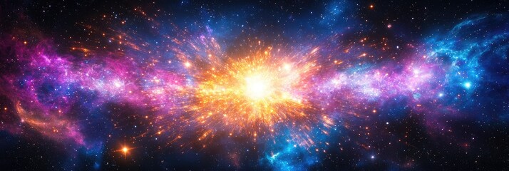 Obraz premium A vibrant cosmic explosion depicting the beauty of the universe.