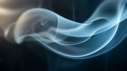 Classic cigar closeup with spiraling smoke illuminated by light emphasizing the textured surface against a blurred moody backdrop