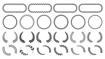 logo type laurel vector icons. Flat design for awards