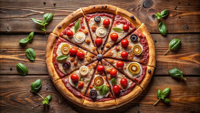 Delicious Dartboard Shaped Pizza: Gourmet Food Photography