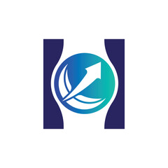 Letter H vector logo template, Colorful Letter H logo, Financial Company Logo, Financial Institute Advisors Logo Design Template Vector Icon