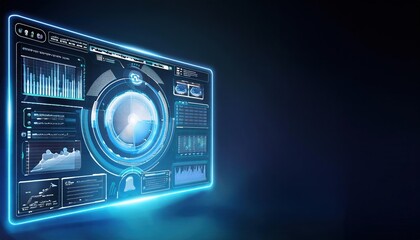 Obraz premium Illuminated Laptop with Soft Blue Light Creating a Calm and Modern Workspace Atmosphere Ideal for Creative and Professional Tasks at Night