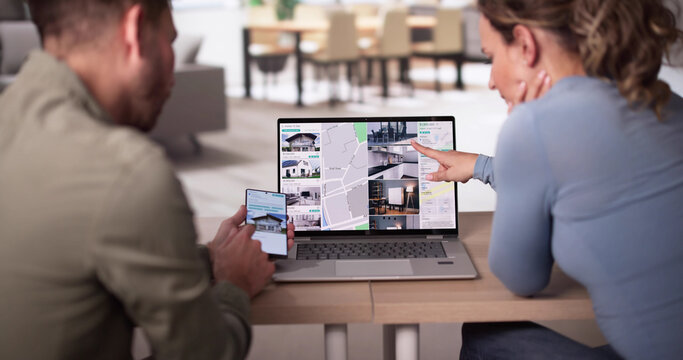 Couple Family Searching Real Estate Property