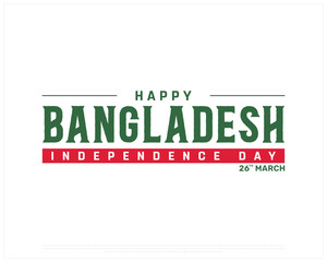 BANGLADESH Independence Day vector design on a white background with brush flag, Typographic Design of BANGLADESH National Day, BANGLADESH typography, Brush flag of Bangladesh