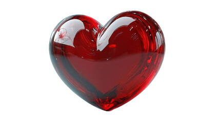 3D red heart isolated on white background 