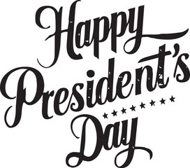 happy presidents day lettering banner poster template vector concept on white background