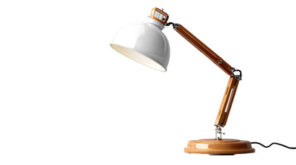 White desk lamp isolated on white background